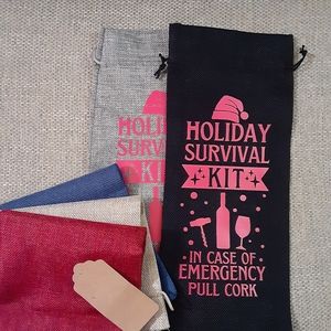 Holiday wine bag